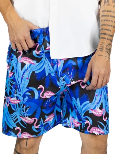 Traje de Baño Hombre Estampado Trajes de Baño de Playa de Secado Rápido con Forro de Mallas, Bañador Corto para Playa, Natación o Piscina