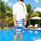 Traje de Baño Hombre Estampado Trajes de Baño de Playa de Secado Rápido con Forro de Mallas, Bañador Corto para Playa, Natación o Piscina