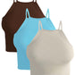 Pack de 3 Tops de Mujer Deportivo o Casual Blusas Croptop básicos Dama Tirantes Camiseta Corta Dama Stretch