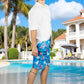 Traje de Baño Hombre Estampado Trajes de Baño de Playa de Secado Rápido con Forro de Mallas, Bañador Corto para Playa, Natación o Piscina