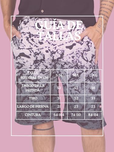 Short Playa y Alberca Hombre Estampado Traje Baño con Forro