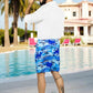 Traje de Baño Hombre Estampado Trajes de Baño de Playa de Secado Rápido con Forro de Mallas, Bañador Corto para Playa, Natación o Piscina