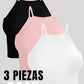 Pack de 3 Tops de Mujer Deportivo o Casual Blusas Croptop básicos Dama Tirantes Camiseta Corta Dama Stretch