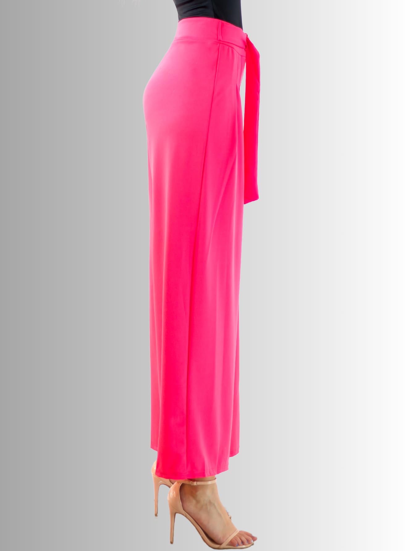Generic Pantalones Wide Legs para Mujer (MX/US, Alfa, Talla única, Regular, Regular, Fucsia)