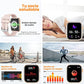Smartwatch, 1,85" Reloj Inteligente con Llamadas Bluetooth IP67 Impermeable Reloj Deportivo Pulsómetro Monitor de Oxígeno Sueño, Podómetro, Pulsera Actividad para Android iOS (2 Correas) - Rosa