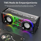 Bocina Bluetooth 5.3, Bocina Inalámbrica, Bocina de Estilo Mecánico Mecha, Bocinas Bluetooth con Modo TWS, Bocina Portatil con Luces RGB Incorporada, Sonido Potente Y Graves Profundos (Blanco)