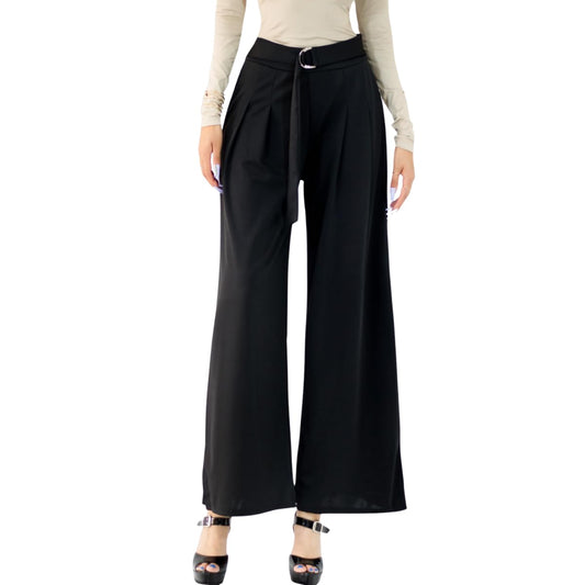Generic Pantalones Wide Legs para Mujer (MX/US, Alfa, Talla única, Regular, Regular, Negro)