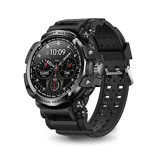 Smartwatch de Natación Impermeable IPX68, Reloj Inteligente de Llamada Bluetooth, Pantallas HD(360 * 360) con Monitor de Frecuencia Cardíaca/Oxígeno en Sangre/Presión Arterial, GPS