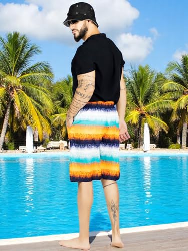 Short Playa y Alberca Hombre Estampado Traje Baño con Forro