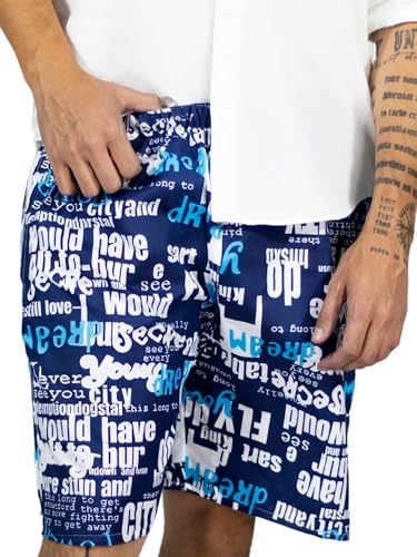 Traje de Baño Hombre Estampado Trajes de Baño de Playa de Secado Rápido con Forro de Mallas, Bañador Corto para Playa, Natación o Piscina