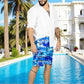 Traje de Baño Hombre Estampado Trajes de Baño de Playa de Secado Rápido con Forro de Mallas, Bañador Corto para Playa, Natación o Piscina