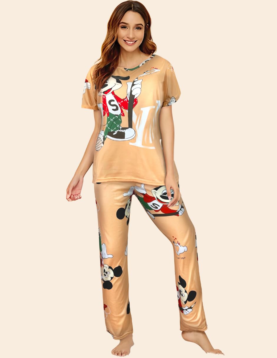 Pijama de 3 Piezas para Mujer Pantalon Short y Camisa, Ropa para Dormir de Dama Cómoda Multi Set a Juego…
