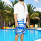 Traje de Baño Hombre Estampado Trajes de Baño de Playa de Secado Rápido con Forro de Mallas, Bañador Corto para Playa, Natación o Piscina