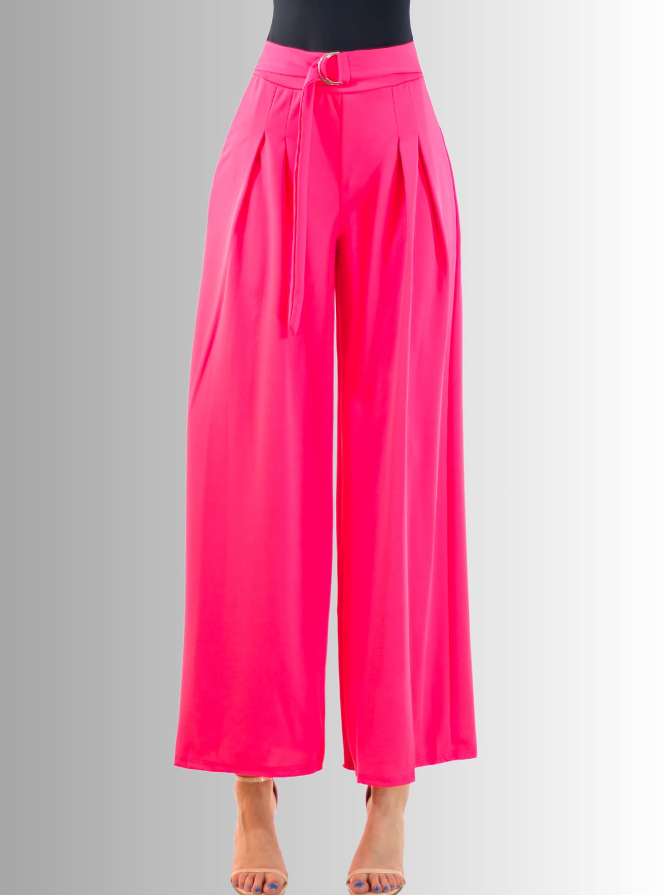 Generic Pantalones Wide Legs para Mujer (MX/US, Alfa, Talla única, Regular, Regular, Fucsia)