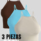 Pack de 3 Tops de Mujer Deportivo o Casual Blusas Croptop básicos Dama Tirantes Camiseta Corta Dama Stretch