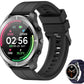 Reloj Inteligente Deportivo con Monitor de Frecuencia Cardíaca, Notificaciones, Música, Sueño y 24 Modos de Entrenamiento para Hombre y Mujer (Correa Negra y Azul)