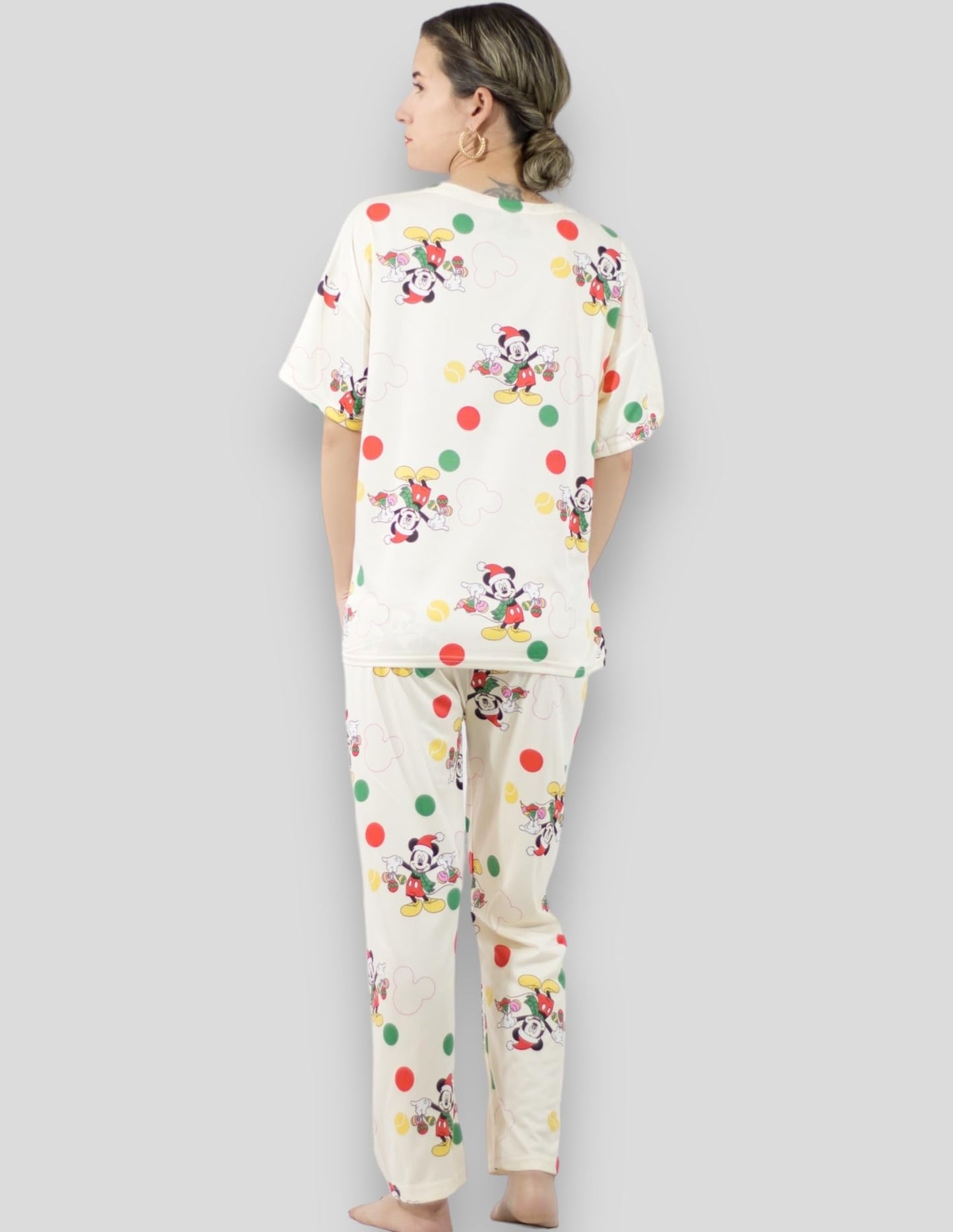 Pijama de 3 Piezas para Mujer Pantalon Short y Camisa, Ropa para Dormir de Dama Cómoda Multi Set a Juego