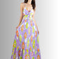 Generic Vestidos Casuales Mujer Vestido Largo Dama Estampados Largo de Tela Ligera Ideal para Salidas Casuales o Semi Formales (MX/US, Alfa, Talla única, Regular, Regular, Lil)