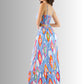 Generic Vestidos Casuales Mujer Vestido Largo Dama Estampados Largo de Tela Ligera Ideal para Salidas Casuales o Semi Formales (MX/US, Alfa, Talla única, Regular, Regular, AZL)