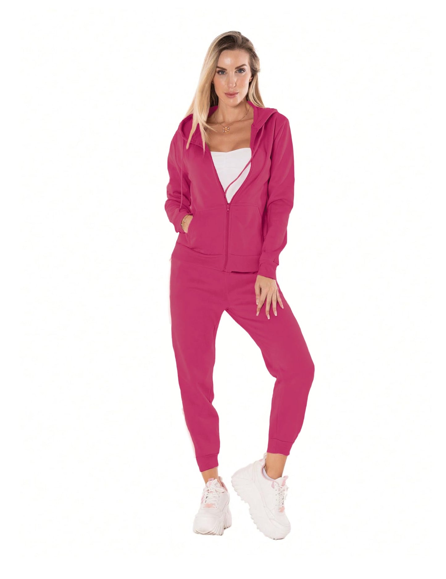 Generic Set Pants y Sudadera Mujer Manga Larga Tallas Extras Oversize Traje Deportivo para Dama Traje De Jogging Chándal con Abrigo y Pantalón