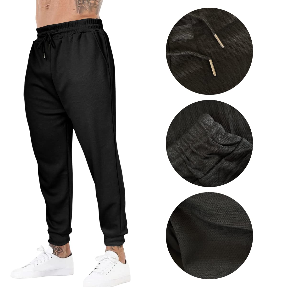 Generic Jogger Pants Paquete 2 Piezas Pans para Hombre Ropa para Gym Pantalones Deportivos con Bolsas y Cordón Ajustable Ejercicio o Casual
