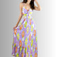 Generic Vestidos Casuales Mujer Vestido Largo Dama Estampados Largo de Tela Ligera Ideal para Salidas Casuales o Semi Formales (MX/US, Alfa, Talla única, Regular, Regular, Lil)