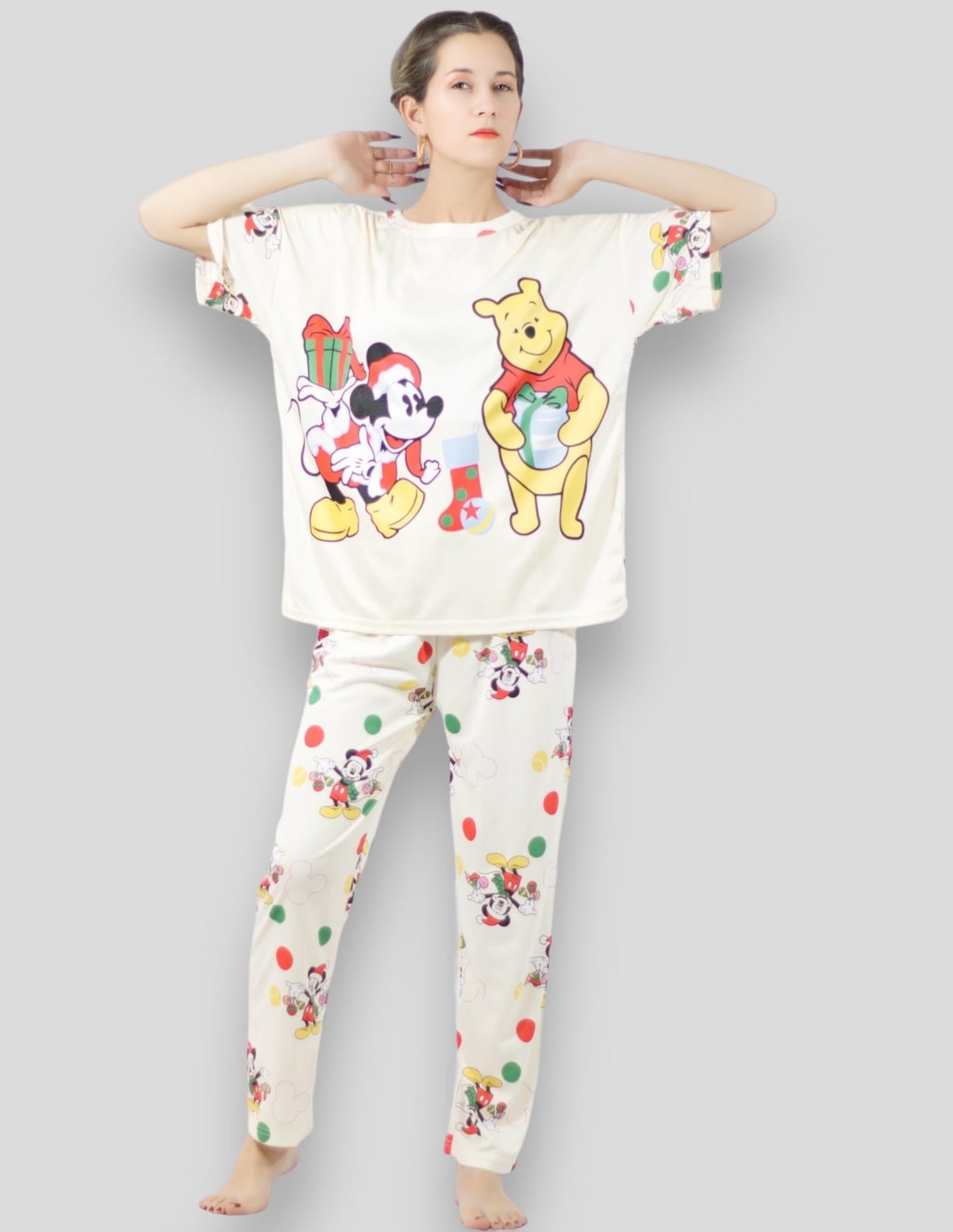 Pijama de 3 Piezas para Mujer Pantalon Short y Camisa, Ropa para Dormir de Dama Cómoda Multi Set a Juego