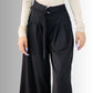 Generic Pantalones Wide Legs para Mujer (MX/US, Alfa, Talla única, Regular, Regular, Negro)