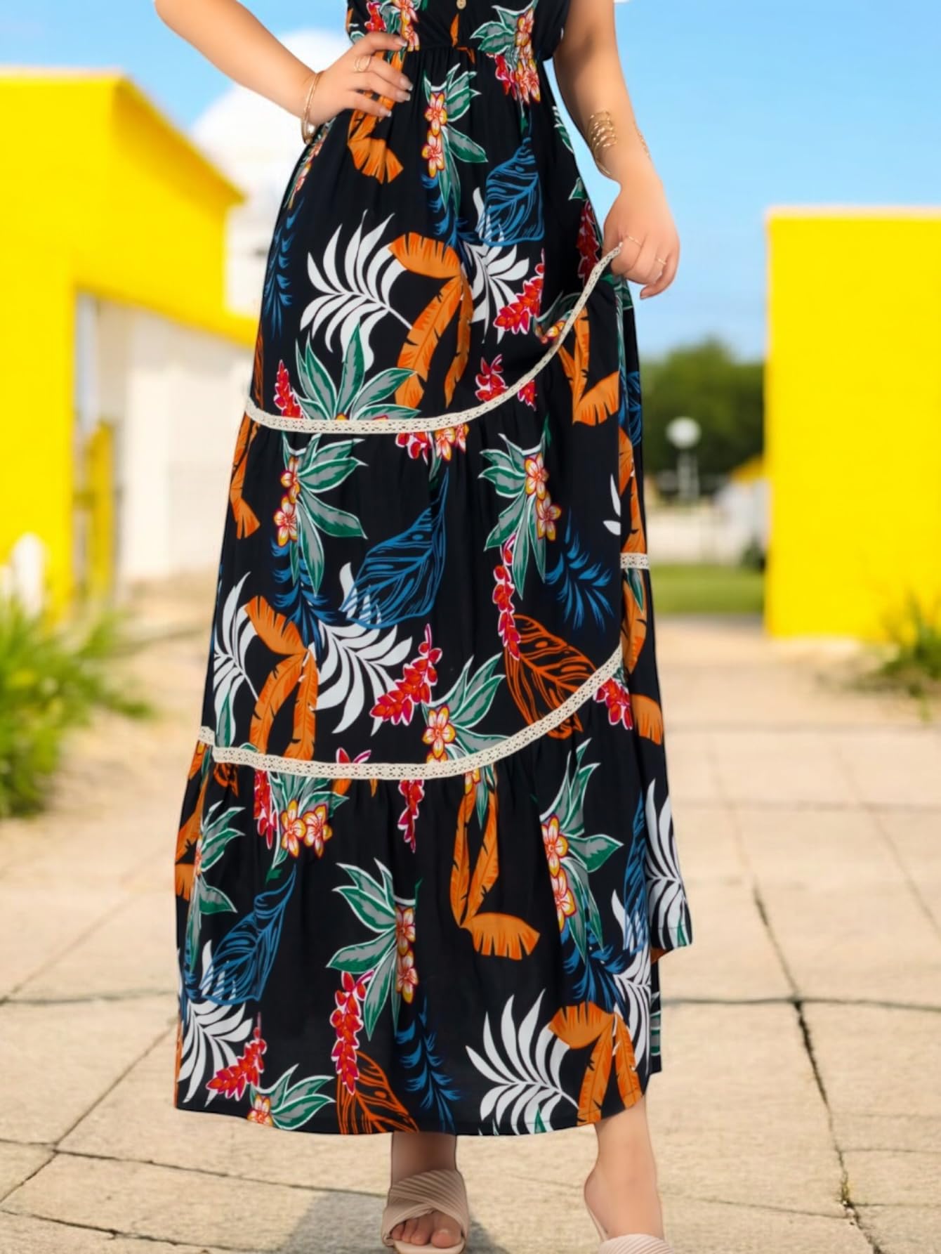 Vestido Maxi Casual Mujer Largo Cómodo de Tirantes