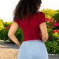 Set 2 Player Mujer Texturizada Casual Stretch Blusa Dama Top