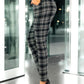 Set De 2 Leggings Elegantes Jegging Mujer a Cuadros Stretch Looks Formal y Casual Mayón y Mallones