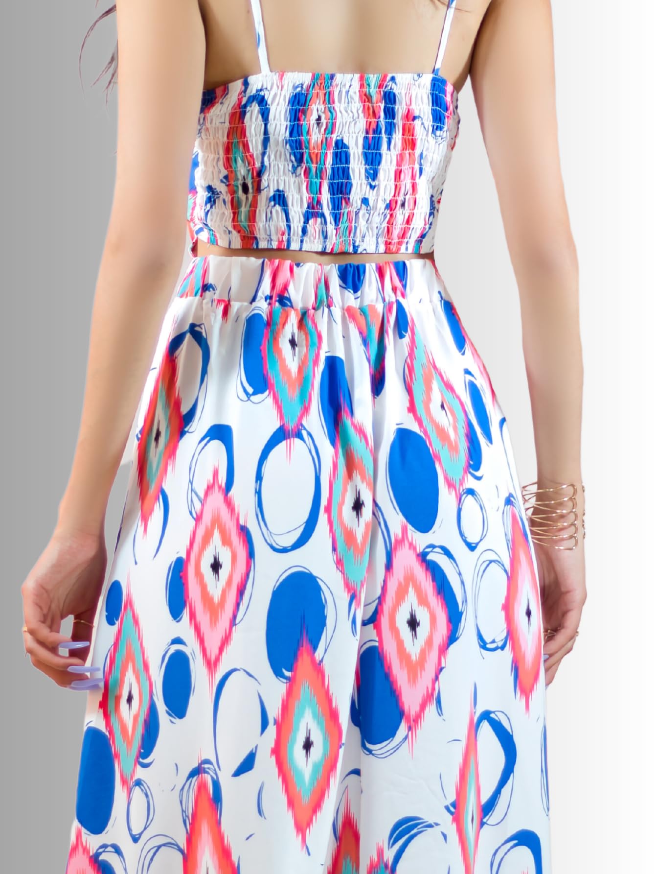 Generic Vestidos Casuales Mujer Vestido Largo Dama Estampados Largo de Tela Ligera Ideal para Salidas Casuales o Semi Formales (MX/US, Alfa, Talla única, Regular, Regular, BLCO)