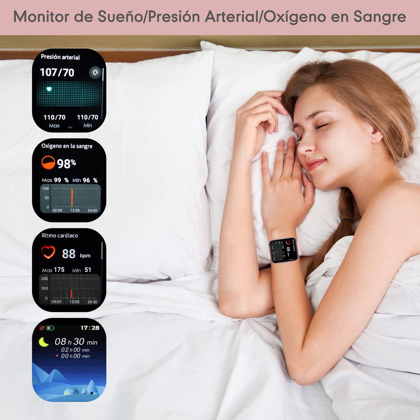 Smartwatch Lostrain Mujer,Reloj Inteligente Deportivo para Mujer 1.96" Pantalla Bluetooth IP68 Impermeable,Pulseras Inteligentes con GPS,Podómetro.