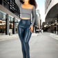 Leggings Faja Alta Grueso Leggins Reduce Abdomen Vientre Cintura Legins Mallon de Mujer Mallas Elegantes Malones de Talle Extra Alto