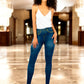 Pack de 2 Leggins Mujer Mezclilla Faja Alta Estilo Pantalón Mezclilla Calidad Premium Jegging Tiro Alto, Mallon Licra Cómodos Elásticos