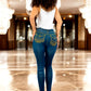Pack de 2 Leggins Mujer Mezclilla Faja Alta Estilo Pantalón Mezclilla Calidad Premium Jegging Tiro Alto, Mallon Licra Cómodos Elásticos