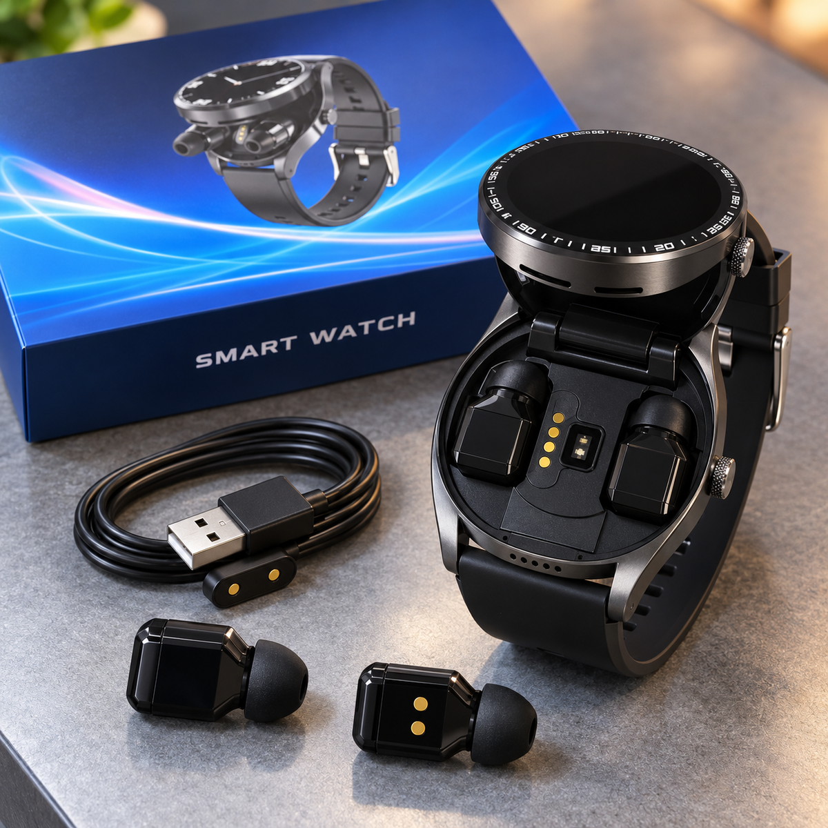 Smartwatch 2 en 1 con Audífonos Bluetooth Integrados