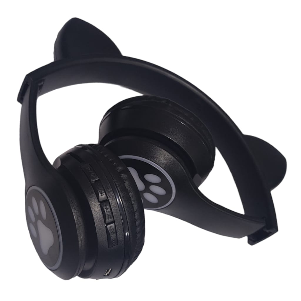 Audífonos Gatica Bluetooth, luces led, Radio FM, diadema plegables.