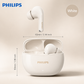 Audífonos Bluetooth Philips TAT1320WT True Wireless Blancos con Micrófono IA y Estuche de Carga