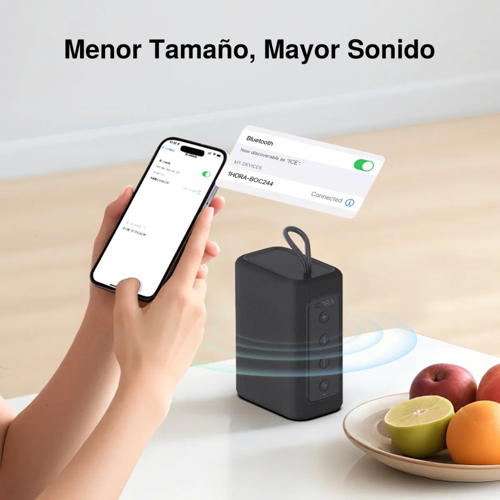 1hora Boc244 Bocina Bluetooth Portátil, Apta Para Exteriores