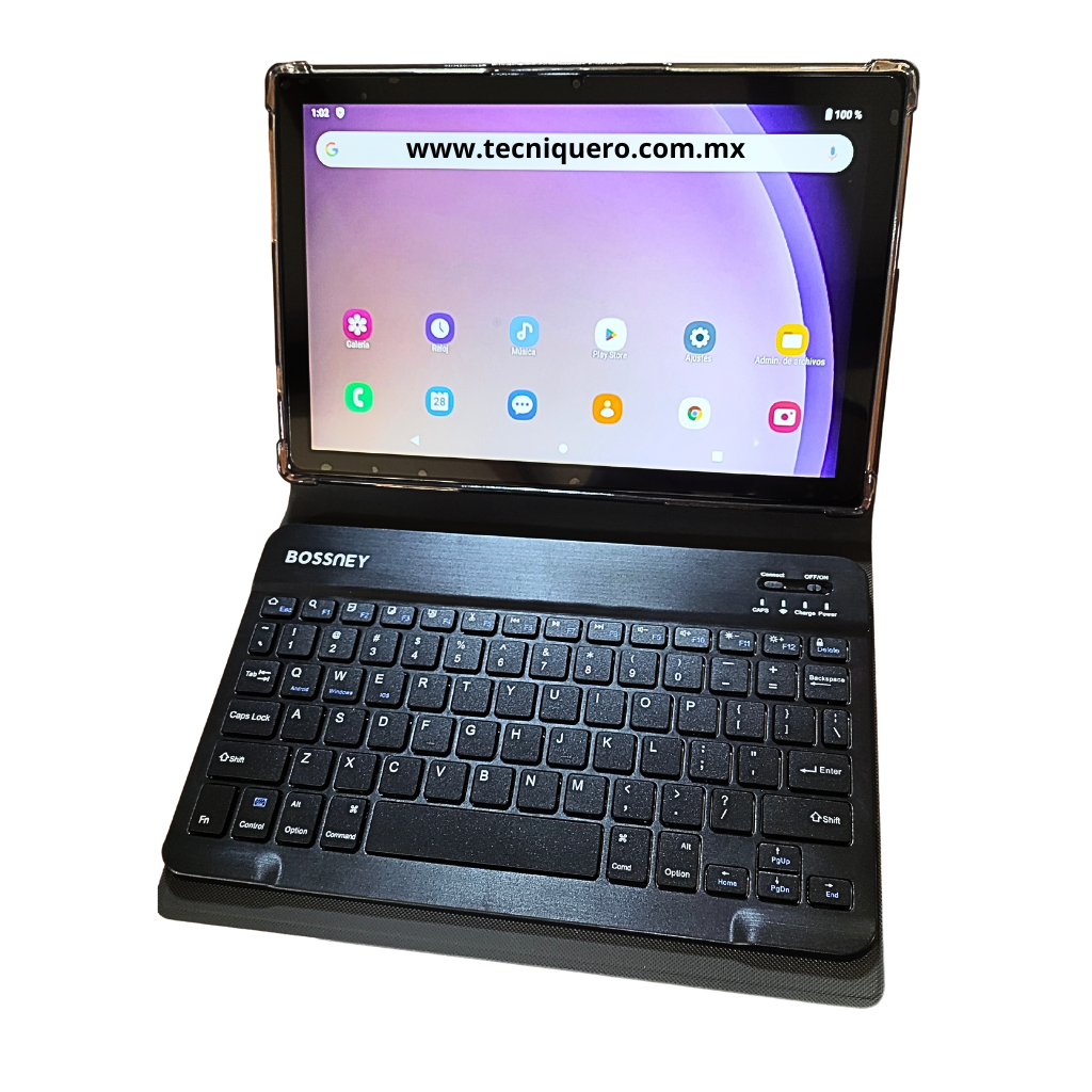 Tablet 2 en 1 Bossney B022 - 8GB RAM, 512GB + Teclado, Mouse y Funda Protectora