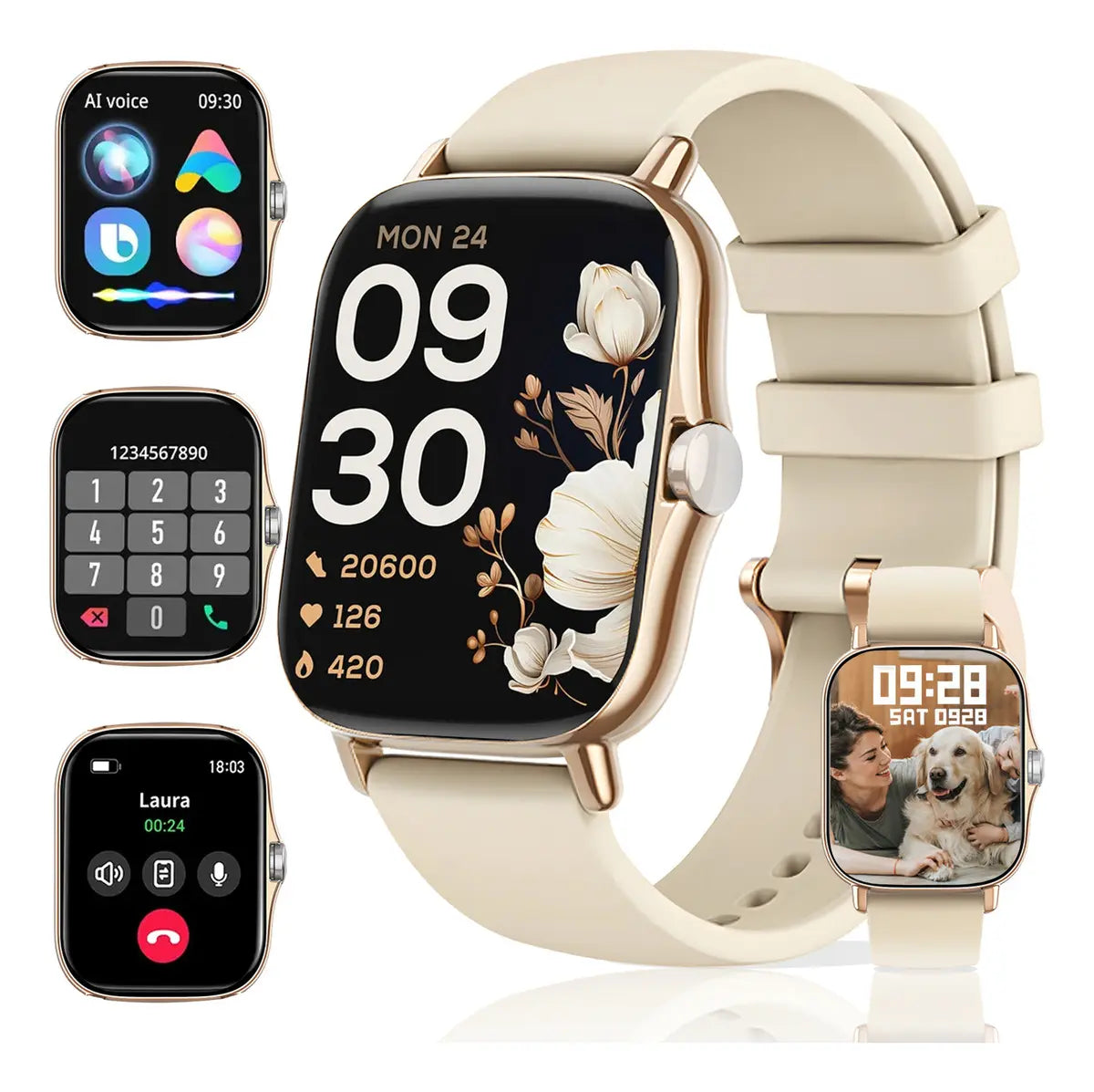 Combo Smartwatch Futurem FM13 + Audífonos g-tide L42 Bluetooth Ultra Compactos Rosa