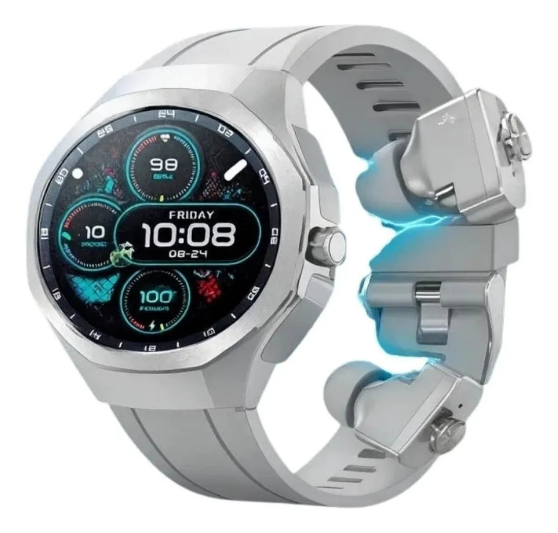 SmartWatch Gtide Series R9 Edge Inteligente Con Audífonos (Plateado) – Tecnología 2 en 1