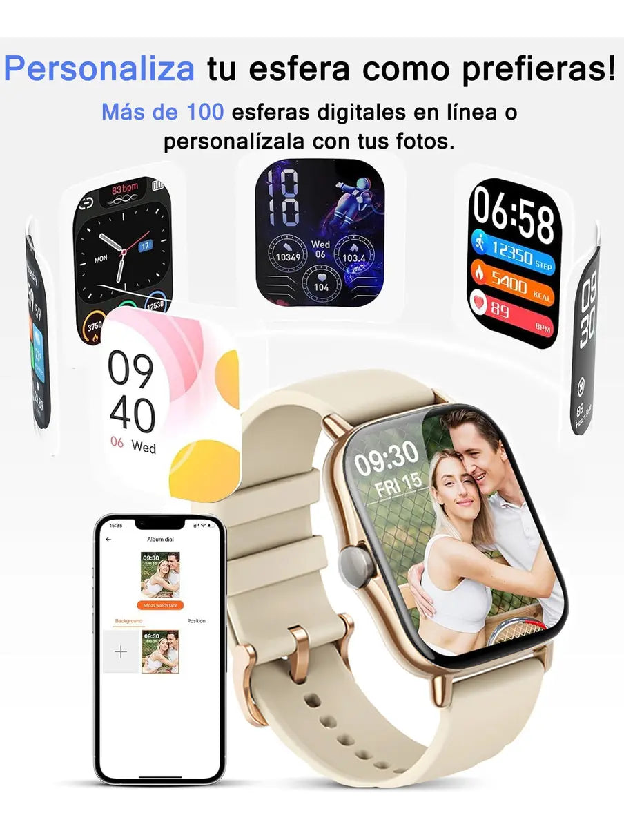 Combo Smartwatch Futurem FM13 + Audífonos g-tide L42 Bluetooth Ultra Compactos Rosa