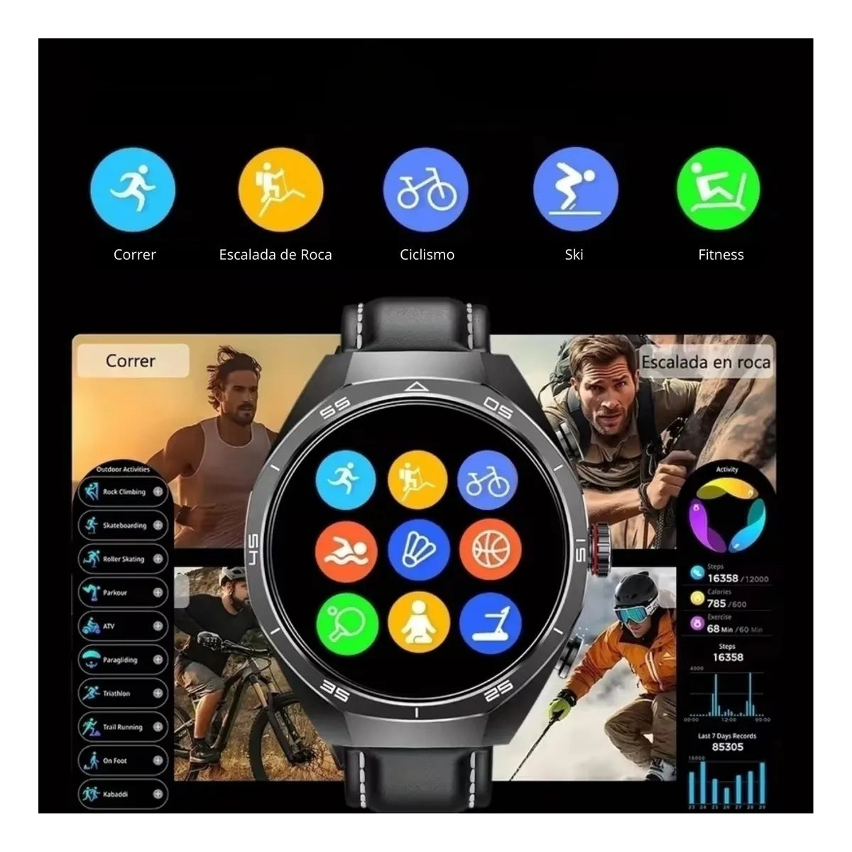 SmartWatch Gtide Series R9 Edge Inteligente Con Audífonos (Plateado) – Tecnología 2 en 1