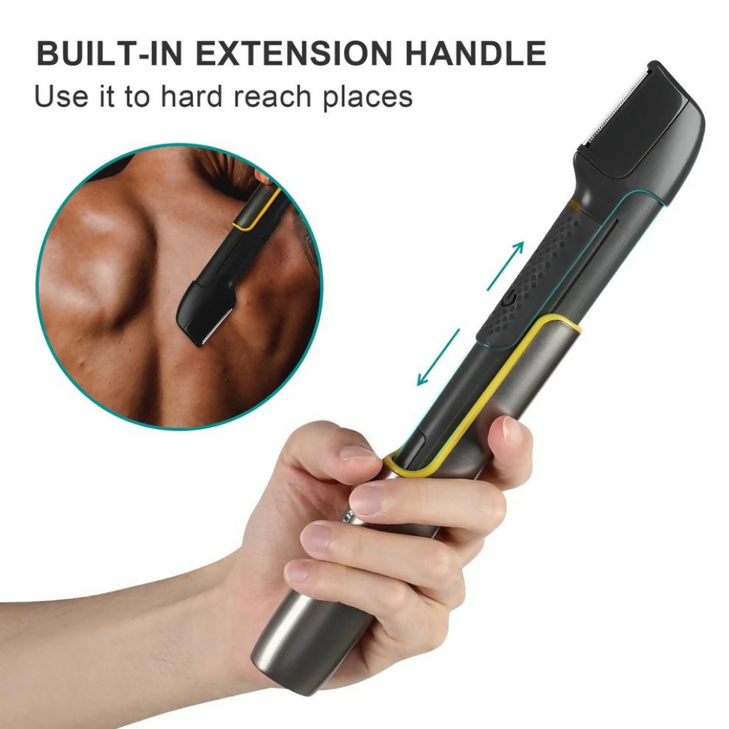Afeitadora eléctrica Bomidi HT1, inalámbrica con mango de extensión incorporado, batería recargable por USB