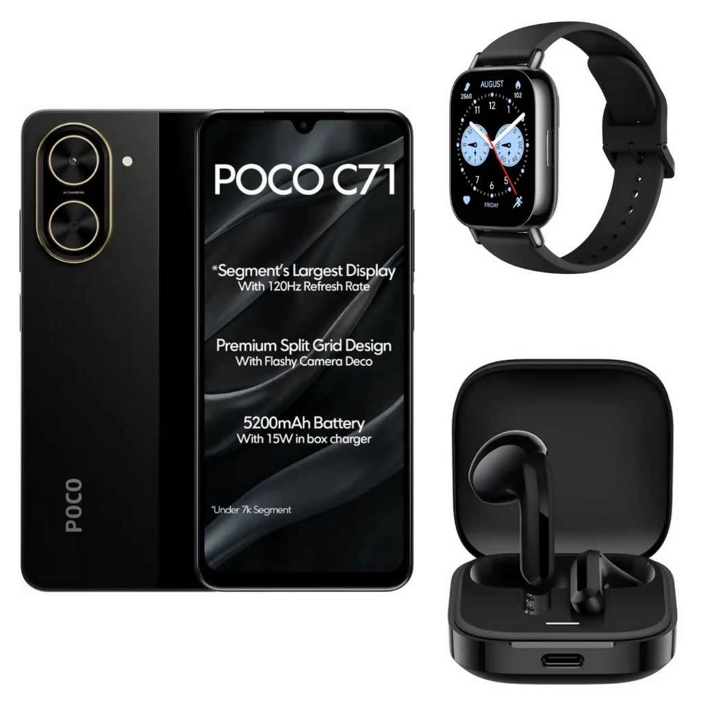 Xiaomi Poco C71 128gb Rom/4gb Ram + Buds 6 Active + Watch 5 Lite