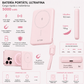 G-tide Slim01 Power bank Ultradelgada, 5000 mAh, carga rápida, carga imalambrica