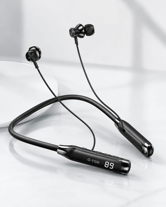 G-Tide EG22 Audífonos Neckband inalámbricos, micrófono, pantalla digital