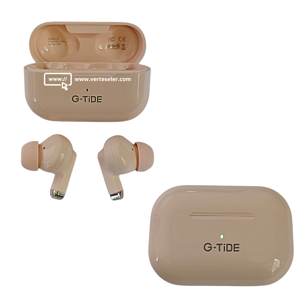 Audífonos bluetooth 5.3  G-tide L22 hasta 8 horas de batería, estuche de carga y bolsa regalo.Rosa